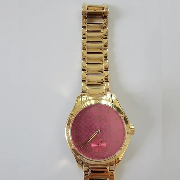 Coach Ladies Watch with Hot Pink Signature "C" Logo Face - Picture 4 of 10